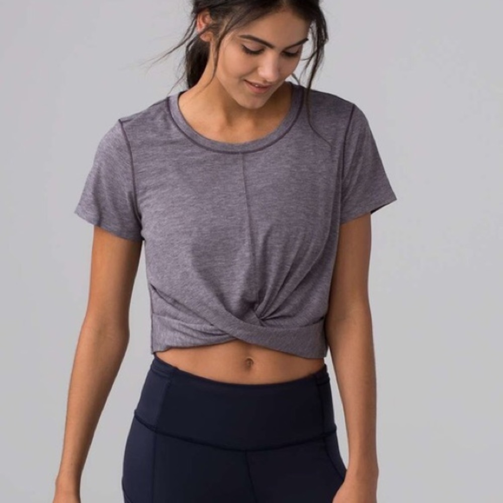 NWOT Lululemon Purple Knot Front Crop Top